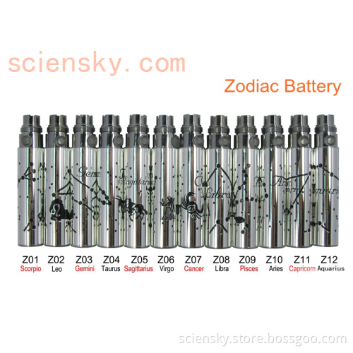 New Design E Cigarette EGO-T Battery with Zodiac Engraved